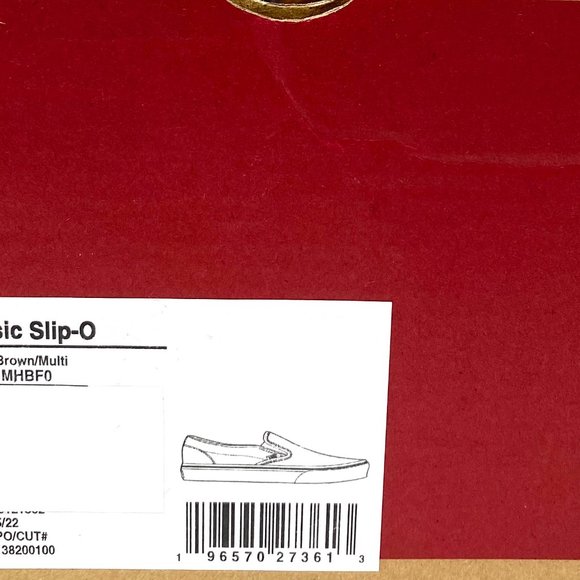 VANS CLASSIC SLIP ON Shoes Mens fair isle Brown Canvas Casual Size VN0A5JMHBF0 - Picture 9 of 10